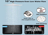 10 Inch Rainfall Shower Head with Handheld Shower Combo with 12 inch Adjustable Extension Arm W1219P506561