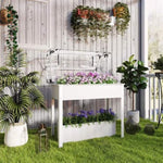 ZUN White mini greenhouse with raised garden bed 59856385