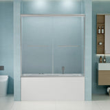 56"-60" W x 58" H Double Sliding Bathtub Shower Door, Semi-Frameless Bypass Tub Door, 1/4" W1573P292497