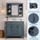 36'' Bathroom Vanity with Top Sink, Modern Bathroom Storage Cabinet with 2 Soft Closing Doors and 2 N710P230231C