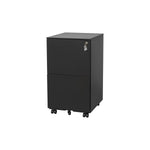 ZUN 2 Drawer File Cabinet with Lock, Steel Mobile Filing Cabinet on Anti-tilt Wheels, Rolling Locking W252103816