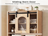 59" Freestanding Storage Cabinet with Sliding Door & Adjustable Feet, Modern Floor Cabinet for 39978508