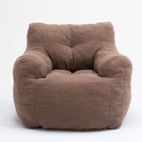010-Soft Teddy Fabric Tufted Foam Bean Bag Chair With Teddy Fabric Coffee 66486799