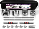 Adjustable Dumbbell Set Home Gym Cast Iron Barbell Sets with Carry Box 110lbs Office Bedroom Workout T3060P505765