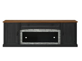 Elegant Walnut TV Stand with Gray Brick Accents for TVs Up to 70", Contemporary Sideboard with N721P394506B