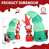 ZUN 6 FT Lighted Christmas Inflatable Decoration, Inflatable Christmas Tree with Elf and Santa Claus, 17342073