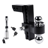 2" Receiver 8" Drop Rise Upgraded Adjustable Trailer Hitch Dual Solid Ball 2" and 2-5/16" 16823396