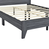 ZUN Full Size Storage Platform Bed Frame with 4 Open Storage Shelves and USB Charging Design,Gray WF312861AAE