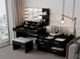 Large Makeup Vanity with Lights, Vanity Table with Charging Station, Vanity Desk with Mirror and 10 85628342