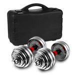 ZUN Adjustable Dumbbell Set Home Gym Cast Iron Barbell Sets with Carry Box 66lbs Office Bedroom Workout 65548009