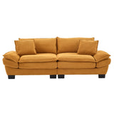 Corduroy Sofa Sleeper Couch Loveseat Sofa with Pillows Comfy Upholstered Deep Seat Sofa for W676P184141