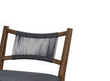 Arno Indoor Upholstered Wooden Counter Stool, Walnut Finish with Charcoal Upholstery and Black Rope, N775P366302B