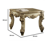 Gold Patina and Bone End Table with Scrolled Leg B062P209409