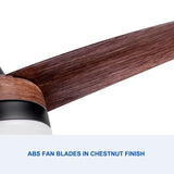 ZUN 42 In Intergrated LED Ceiling Fan Lighting with Brown Wood Grain ABS Blade W136755960