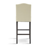 Barstools Set of 2, Counter Height Upholstered Bar Stools for Kitchen Island, Beige Rubberwood Legs N779P254675P