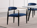 Modern Contemporary 2pcs Side Chairs Blue Fabric Upholstered Ultra Stylish Chairs Set B011139602