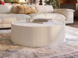 Light Sintered stone Top Cylinder Shape Leather Coffee modern Sofa Table for Living Room furniture W3081P367602