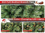 7 FT Pre-Lit Artificial Christmas Tree with 500 Dual Color LED Lights, 1181 Branch Tips Hinged PVC 07133889