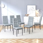 ZUN Linen Tufted Dining Room Chairs Set of 6, Accent Diner Chairs Upholstered Fabric Side Stylish N752P179818G