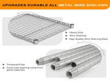58''W Adjustable Storage Shelves 1200LBS NSF Wire Shelving Unit 4 Tier Metal Shelving for Storage 08498006