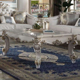 Antique Pearl Coffee Table with Scrolled Leg B062P209127