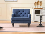 Tufted Club Chair, Accent Chair, Upholstered Button Armchair, Linen Fabric Corduroy Sofa Chairs for 10084667