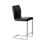 ZUN Modern Elegance Black Color Leatherette 2pcs Counter Height Dining Chairs Chrome Metal Legs Dining B011P178973