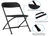 10pcs Injection Molding Classic Garden Plastic Folding Chair Black 36671449
