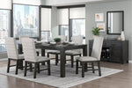 ZUN Dining Chairs Set of 2 Gray Upholstered Seat Stylish Back Antique Black Finish Wooden Frame Dining B011P170585