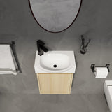 16 "Bathroom Vanity Sink Combo for Space, Modern Bathroom Vanity with Ceramic Sink, W1972P190339