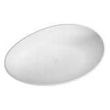 63" Freestanding Solid Surface Bathtub, Luxury Engineered Stone Resin Freestanding Soaking Bathtub W1573P175755