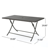 ZUN RIAD RECTANGLE FOLDABLE DINING TABLE 61381.00MBRN