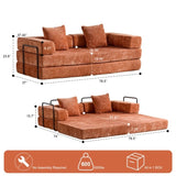 Floor,Compression Sofa,Convertible Floor Sofa Bed-with Pillow Back Support Armrest,Comfy Futon 61809724