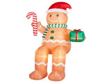 10.2FT Christmas Inflatable Sitting Gingerbread Man with 6 LED Lights, 210D Polyester, Drawstring 47332892