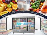 81" Commercial Refrigerator 72 Cu.ft with 3Solid Door Reach-In Refrigerators Stainless Steel ETL W2095P436608