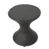 Outdoor 16-inch Multi-brown Wicker Hourgla Side Table 61431.00MBRN