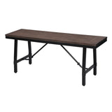Oak and Black Rectangle Bench B062P181294
