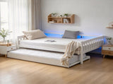 White painted finish, solid pine construction , Twin-size bed, 07655524