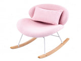 25.59"W x 33.66"D x 29.53"H Indoor Teddy Fabric Rocking Chair, Soft Fluffy Lounge Rocker with White 96668608