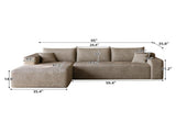 96" Cloud Sectional Sofa,Modern Minimalist Upholstered Couches, Comfort U Shaped Sofa for Living W2824P567792