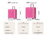 28 Inch Luggage with Spinner Wheels, PU Leather Suitcases for Women with TSA Lock, Pink T5391P496258