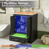 24'' Bathroom Vanity with Ceramic Sink Combo, Modern Freestanding Storage Cabinet with Silver N710P194893B