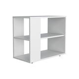 White Side Table in Melamine with Open Storage B062P290233