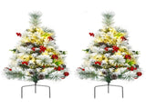 2 Pre-lit Pathway Flocked Christmas Trees 15.5" x 15.5" x 29" 55337839