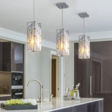 Modern Crystal Pendant Light - 3 Pack, Adjustable Hanging Ceiling Lamp with Crystal Prism Design for W1340P208477
