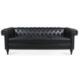 83.66 Inch Width Traditional Square Arm removable cushion 3 seater Sofa W68042996