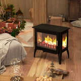 ZUN 1000W/1500W 24" Electric Fireplace Stove, Freestanding Fireplace Heater with Realistic Flame, 97024038