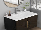 30-Inch White Ceramic Bathroom Sink, Fits 30-Inch Vanity,Pre-Drilled Faucet Hole,Modern Minimalist W3151P360951
