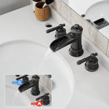 Bathroom Faucets for Sink 3 Hole ORB 8 inch Widespread Bathroom Sink Faucet with Pop Up Drain Double W1932P180023