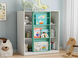 Bookshelf 6-Cube Storage Cabinet Bookcase with Sliding Storage Door Wooden Toy Organizer with Book 05629757